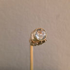 Anello in bronzo giallo e ametista verde